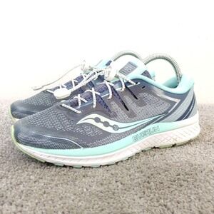 Saucony Guide Iso 2 Womens 8 Running Shoes Gray Blue Low Top Trainers S10464-1